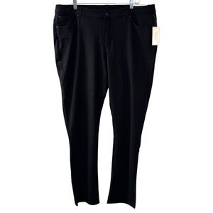 NWT CJ Banks Signature Slimming Moderately Curvy Tapered Leg Black Pants sz 18W